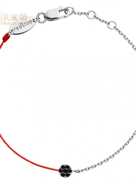 红绳男士时尚风克拉圆形黑钻手链