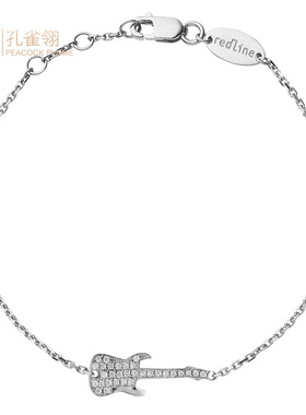 红绳女士吉他镶钻手链