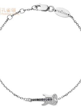 红绳女士吉他镶钻手链