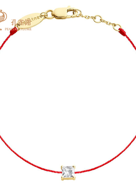 红绳女士克拉方形钻石手链