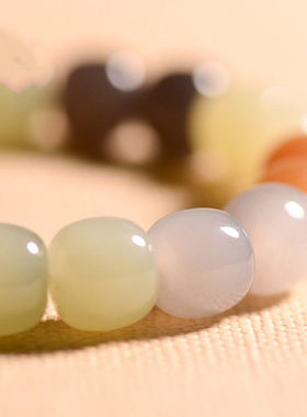 天然老型珠手串证书新疆和田玉