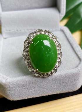 保真天然和田玉戒指女款玉指环