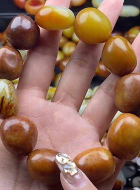 枣红皮原石籽料手串手链