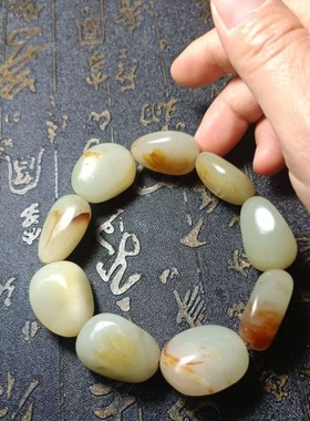 黄沁皮籽料原石随形大号手串