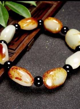 枣红皮原石籽料手串手链