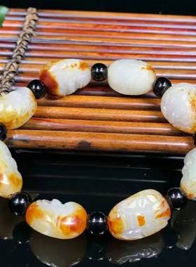 保真新疆和田玉罗汉手链