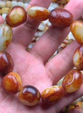 枣红皮原石籽料手串手链