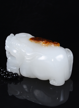 天然新疆和田玉貔貅手把件