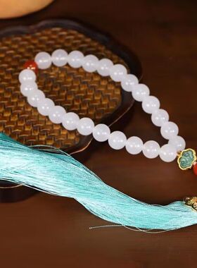 爆款天然新疆和田玉12mm静心手持