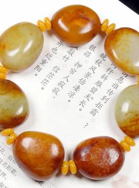 枣红皮原石籽料手串手链