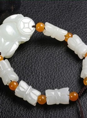 貔貅手链莲花竹节新疆和田玉