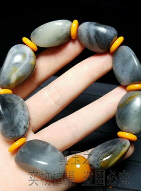 天然原石男女款和田玉青花籽料