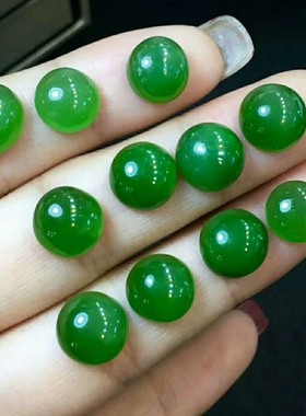 裸石蛋面戒指未镶嵌菠菜绿碧玉