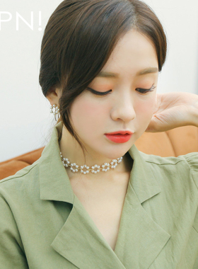 choker韩国短款珍珠项圈锁骨链