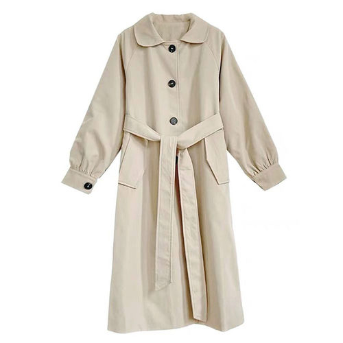 chic风衣外套女2025春秋季新款韩版学生显瘦小个子中长款宽松大衣 - 图3