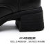 Manel plus velvet thick-soled Martin boots for women in autumn and winter new style black thick heel genuine leather non-slip short boots G19381