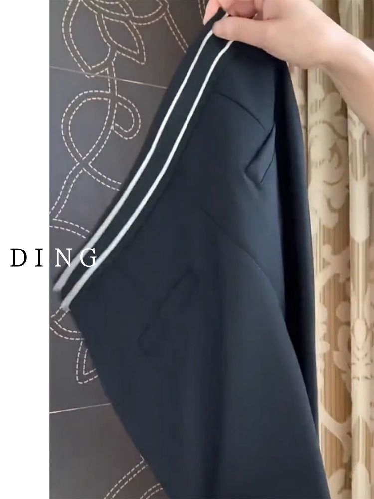 秋季新款大码九分直筒休闲裤女胖mm梨型身材遮胯显瘦弹力烟管裤子 - 图1