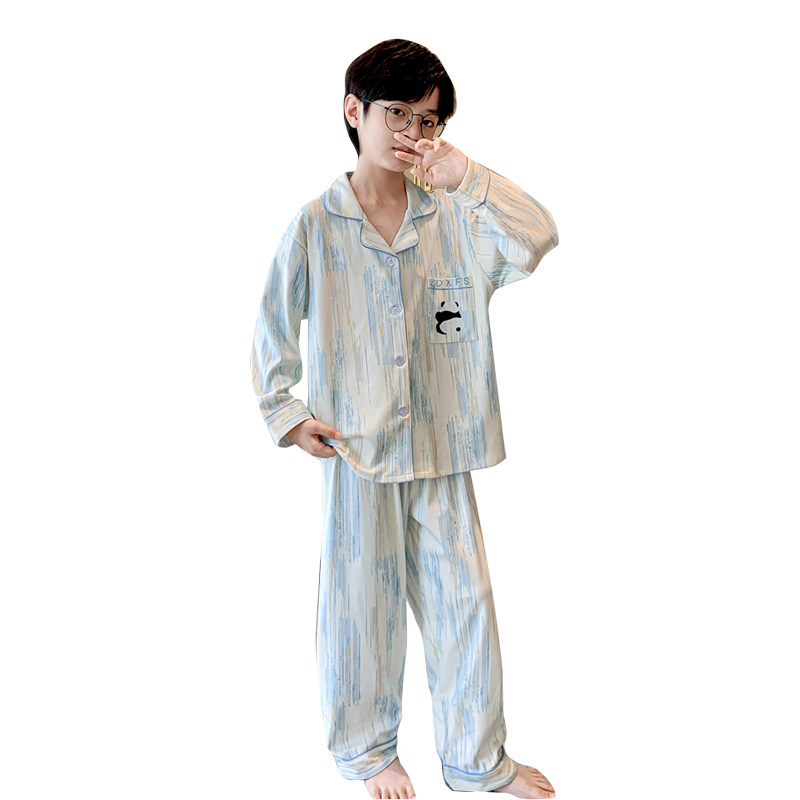 Boys' Pajamas Spring and Autumn New Children's Home Clothing Sets Old Boys' Casual Underwear Two-piece Set Children's Clothing Trend