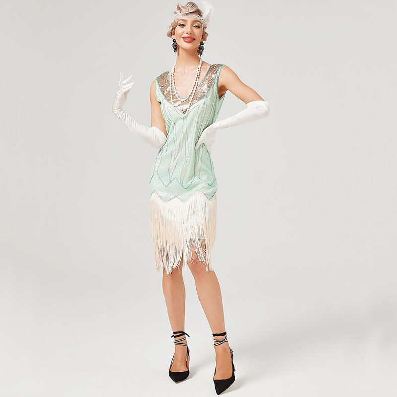 Flapper Dresses 1920s Gatsby Roaring 20s盖茨比舞会连衣裙复古-图3