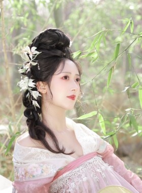 汉服旗袍头饰缠花百合发簪