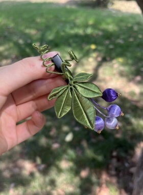 葡萄缠花发夹可爱百搭儿童古风