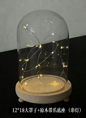 永生花玻璃罩带爪手办展示盒
