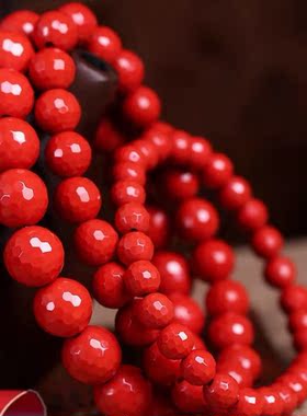 纯天然朱砂菱形钻石切割面