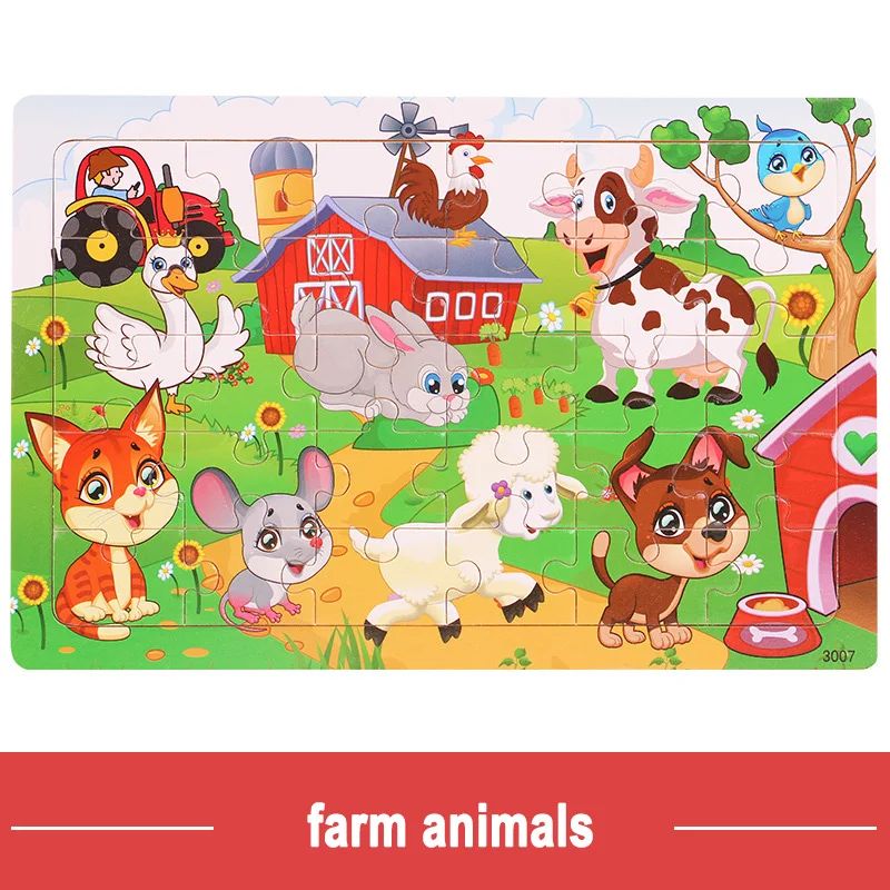 Logic Thinking Intellectual Wooden Game Puzzle Jigsaw Animal - 图2