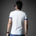 SXF Saint Xi Fan áo thun nam tay ngắn mùa hè 2019 dụng cụ tương phản màu sắc khâu áo sơ mi nam nửa tay áo thủy triều - Áo phông ngắn áo thun nam polo Áo phông ngắn