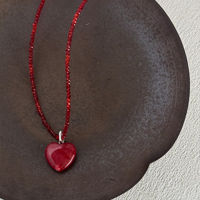 High-end Ankara Ruby Love Pendant Necklace