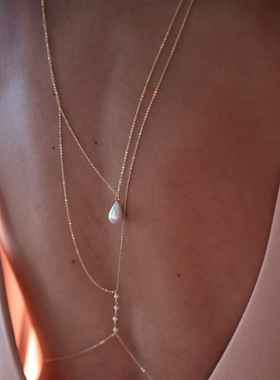 后背链女珍珠新娘身体链