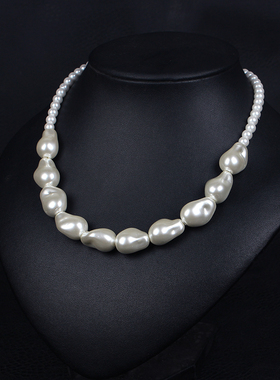 巴洛克珍珠贝珠锁骨链高级感项链