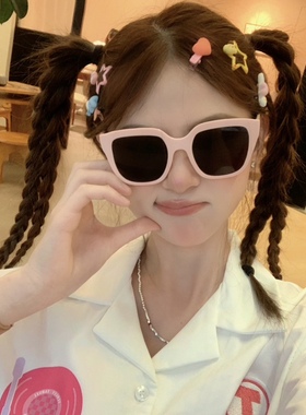 CDLM陈大刘芒 方形粉色墨镜女高级感ins网红太阳镜潮大框圆脸显瘦