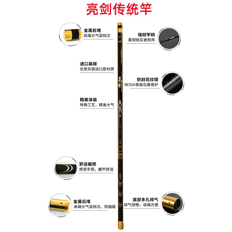 剑冈名满天下亮剑鲇传统钓长杆鲇竿超轻硬碳素伸缩中长传统竿,淘宝优惠券,粉丝福利购,淘宝优惠卷