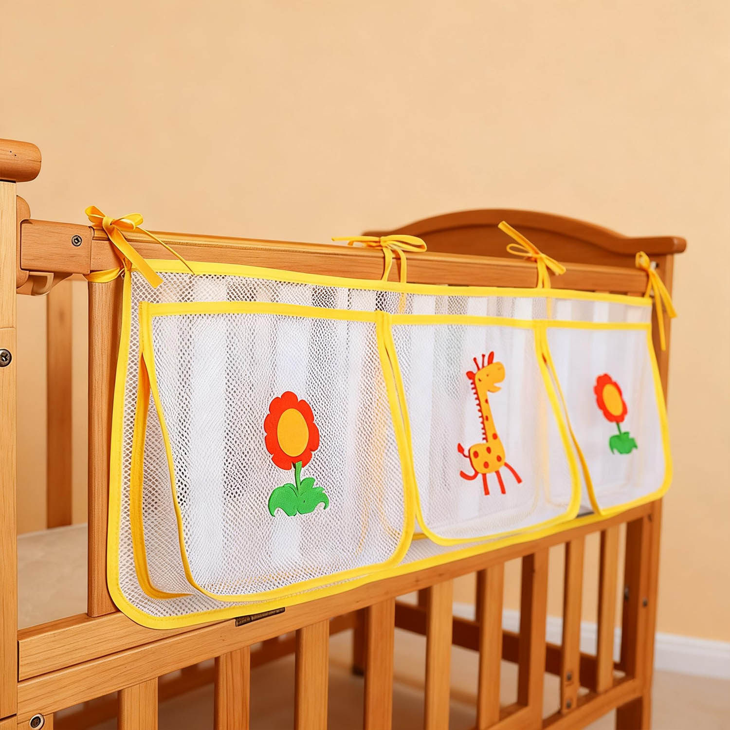 婴儿围栏玩具挂袋收纳宝宝爬行区置物袋整理床头尿布袋实用网格绑,淘宝优惠券,粉丝福利购,淘宝优惠卷