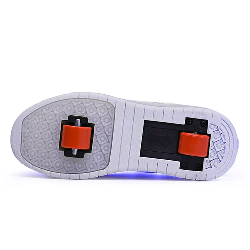 Двухколесная детская невидимая удобная обувь с подсветкой для мальчиков и девочек, кнопка, новая коллекция