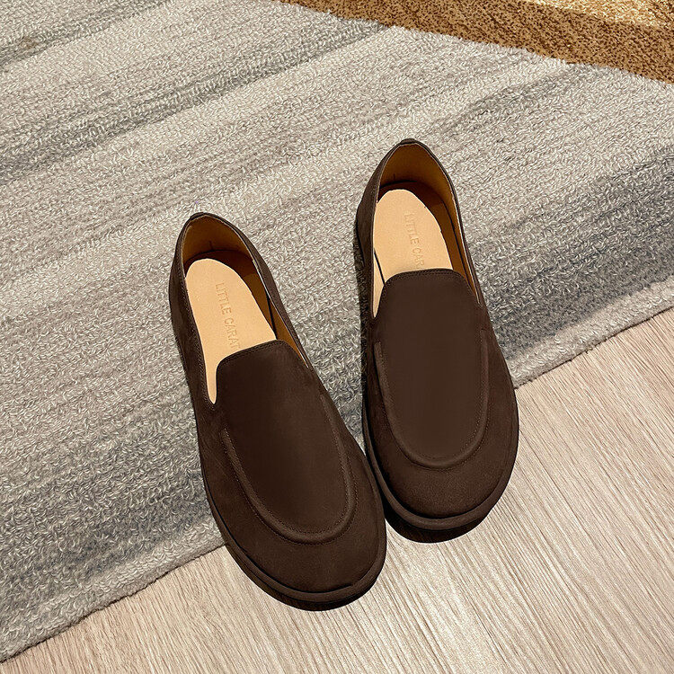 羊皮单鞋女圆头低跟平底女鞋深口女鞋红色2025春季新品真皮纯皮,淘宝优惠券,粉丝福利购,淘宝优惠卷