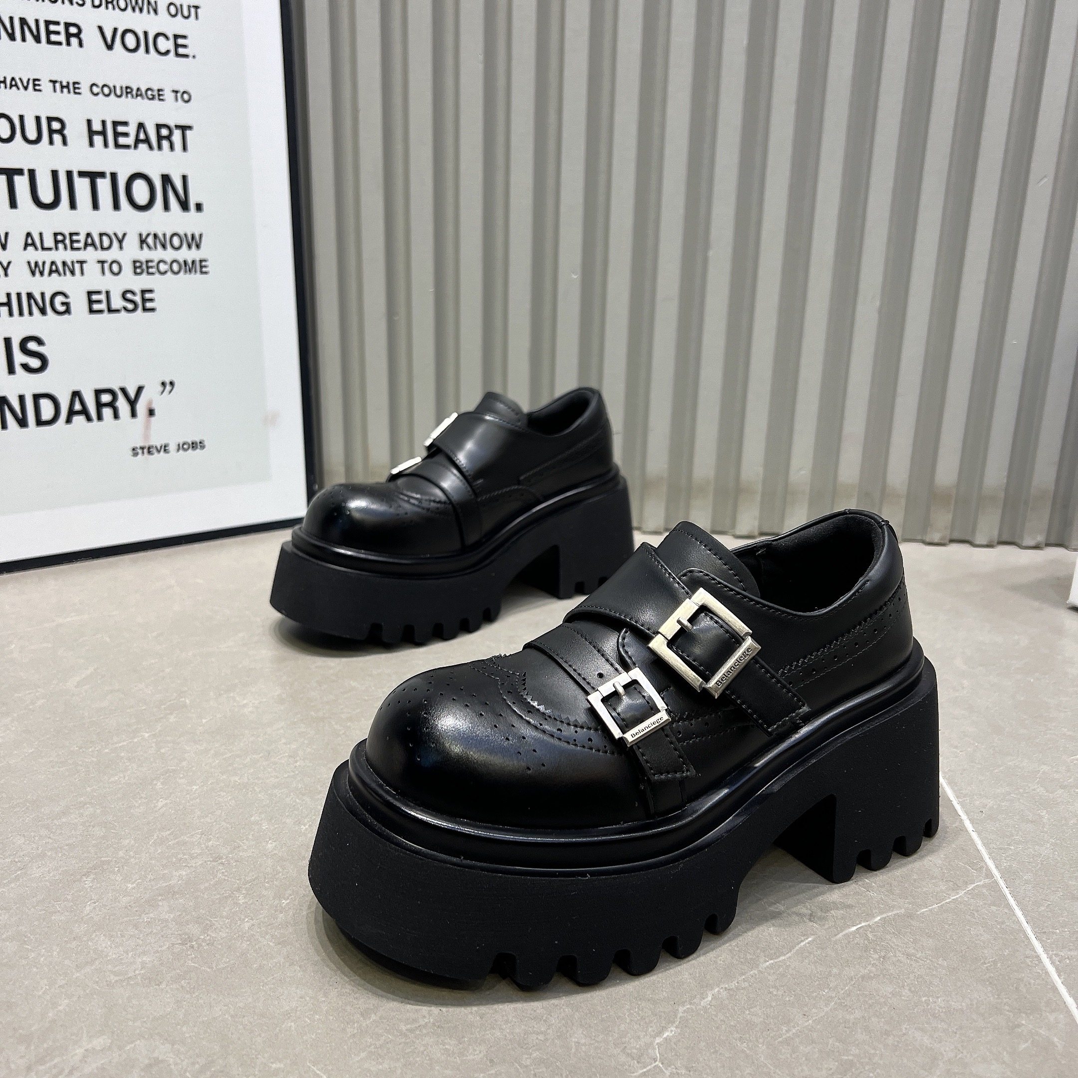 欧货真皮厚底松糕乐福鞋女2026新款皮带扣低帮鞋小个子单鞋小皮鞋,淘宝优惠券,粉丝福利购,淘宝优惠卷