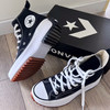 Converse Run Star Hike increased thick sole high top canvas shoes men and women same style black and white
