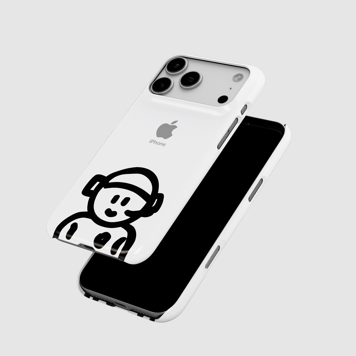 涂鸦简笔小人个性适用于iPhone17Promax轻薄16适用于15苹果14手机壳13不掉色12环保硬壳散热11半包保护壳