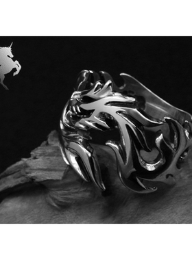 羿采潮人个性男士女生复古龙银