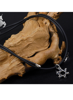 韩版男士泰银六芒星夜店短项链