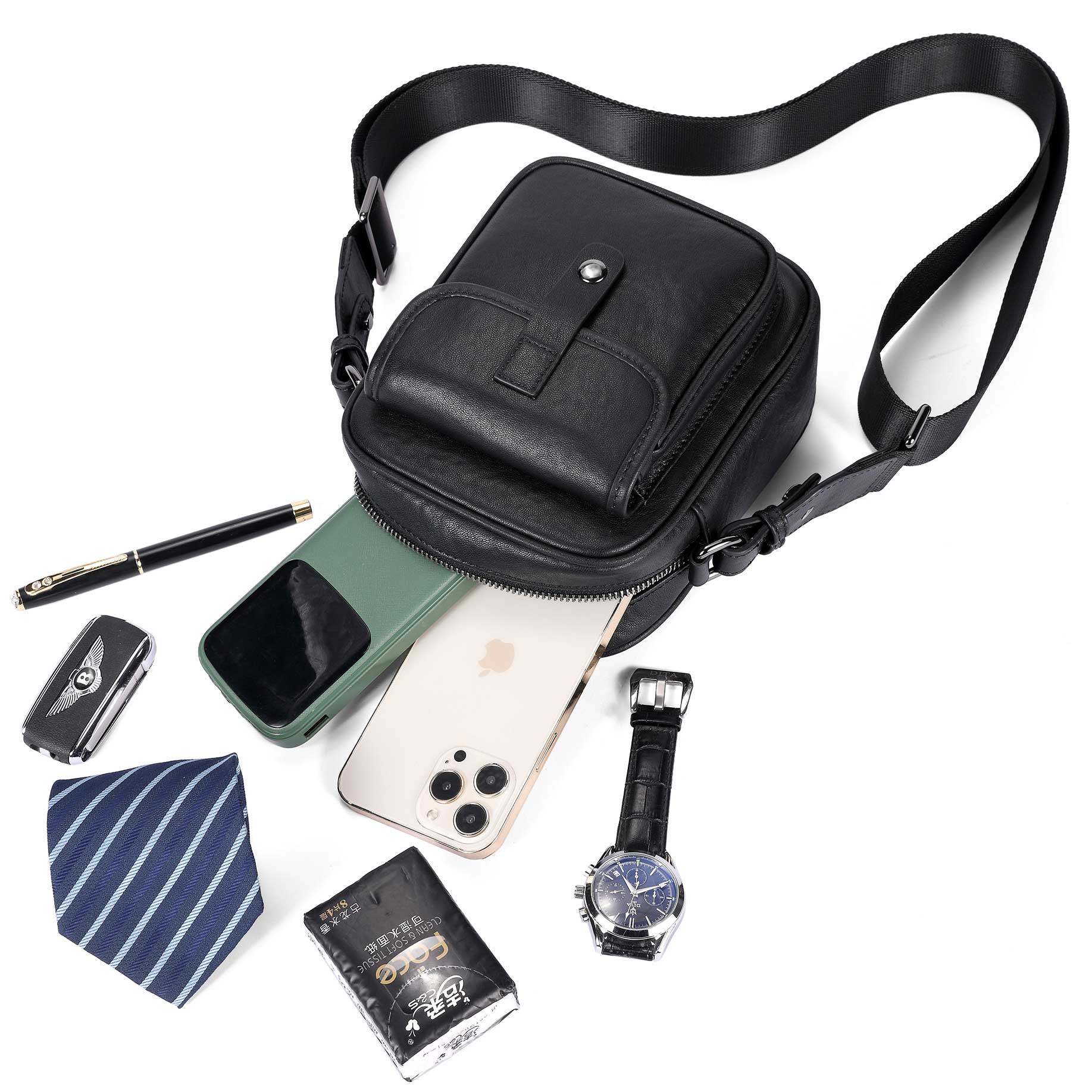 真皮男单肩包大学生小包便携斜挎包头层牛皮迷你包手机包侧背包潮,淘宝优惠券,粉丝福利购,淘宝优惠卷