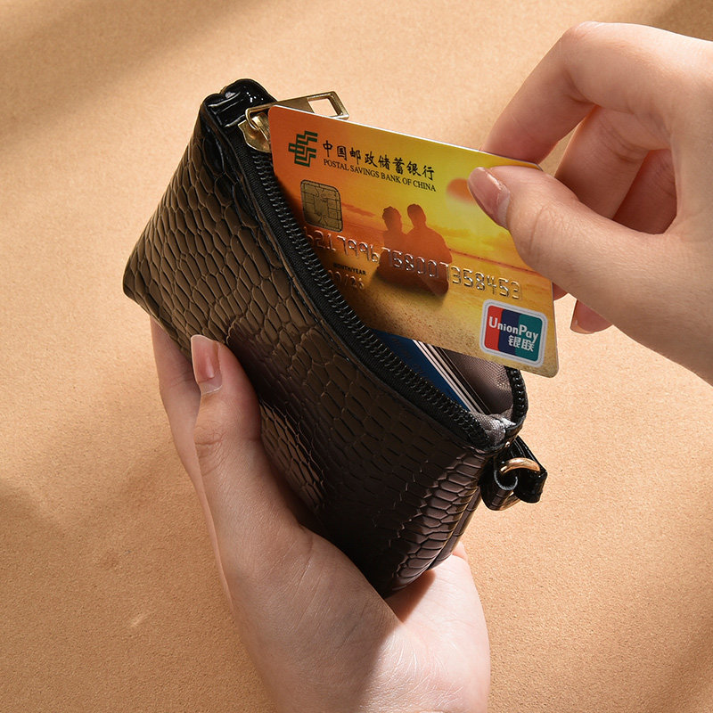 鳄鱼纹女小巧时尚卡包一体零钱包 贝罗盟钱包