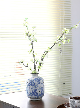 仿真雪柳枝客厅餐桌玄关插花花艺