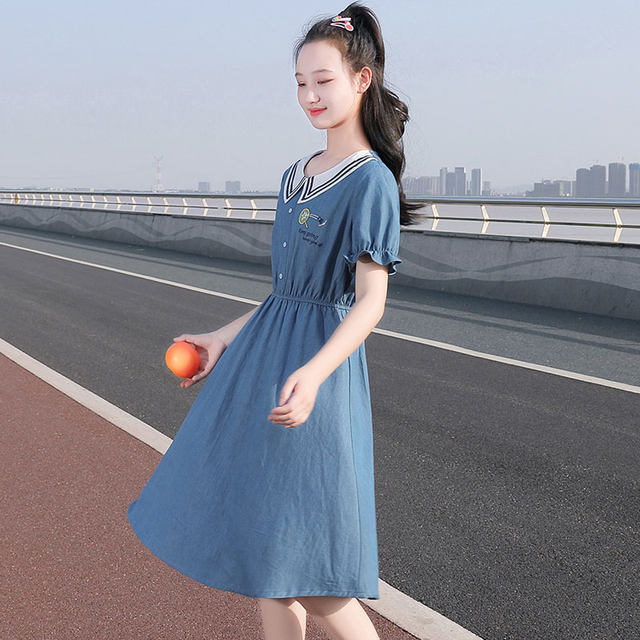 Girls' denim skirts for middle school students