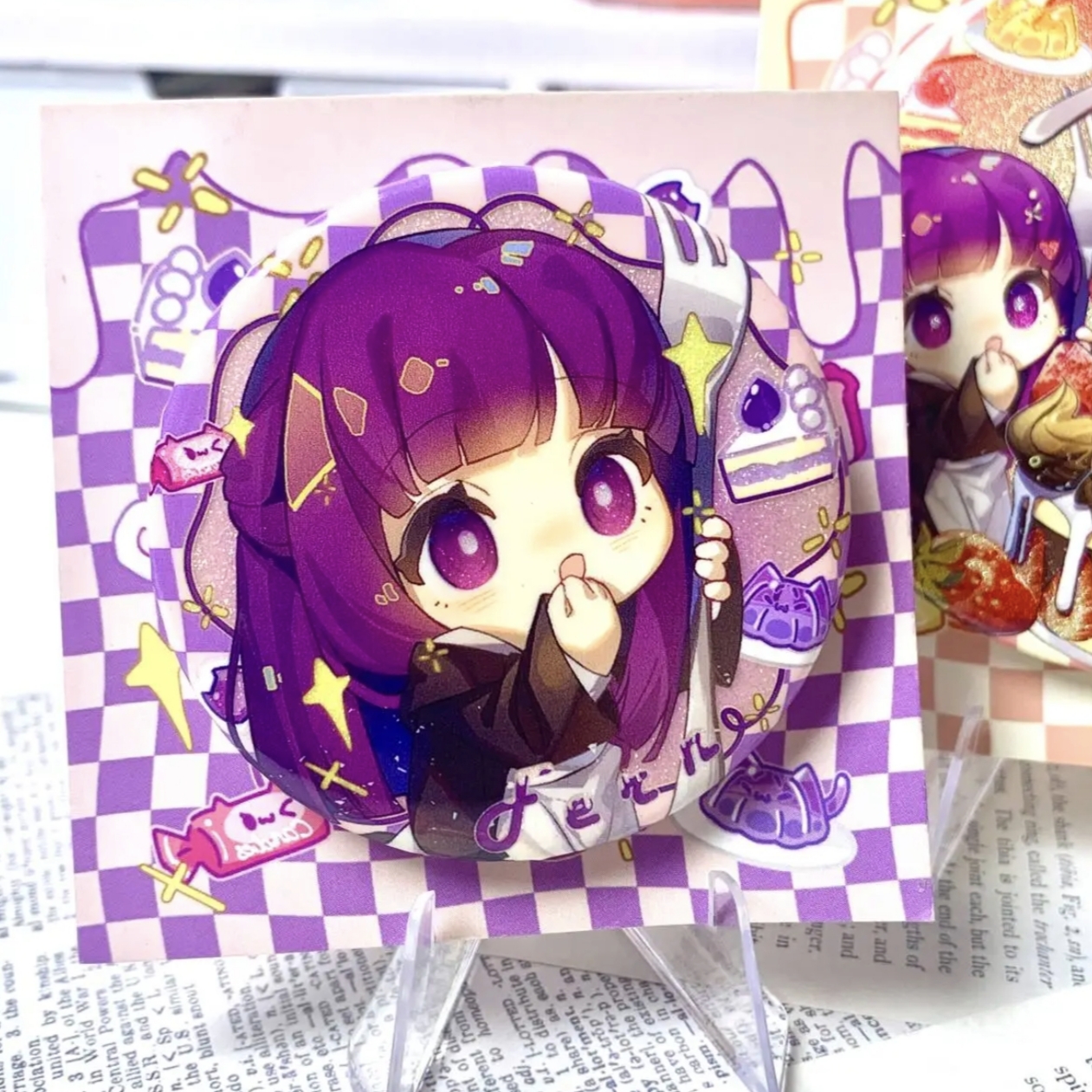 蛋糕芙莉莲菲伦吧唧葬送的芙莉莲同人周边双闪吧唧马口铁徽章 - 图1