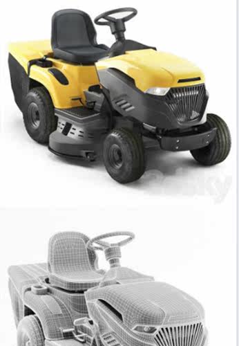 花园拖拉机3d模型高精犀牛c4d,fbx,max,maya,Blender素材建模渲染 - 图1