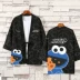 Kaws chung vừng đường phố kimono Nhật Bản đôi nam nữ áo cardigan áo mỏng áo sơ mi áo choàng thủy triều - Cao bồi