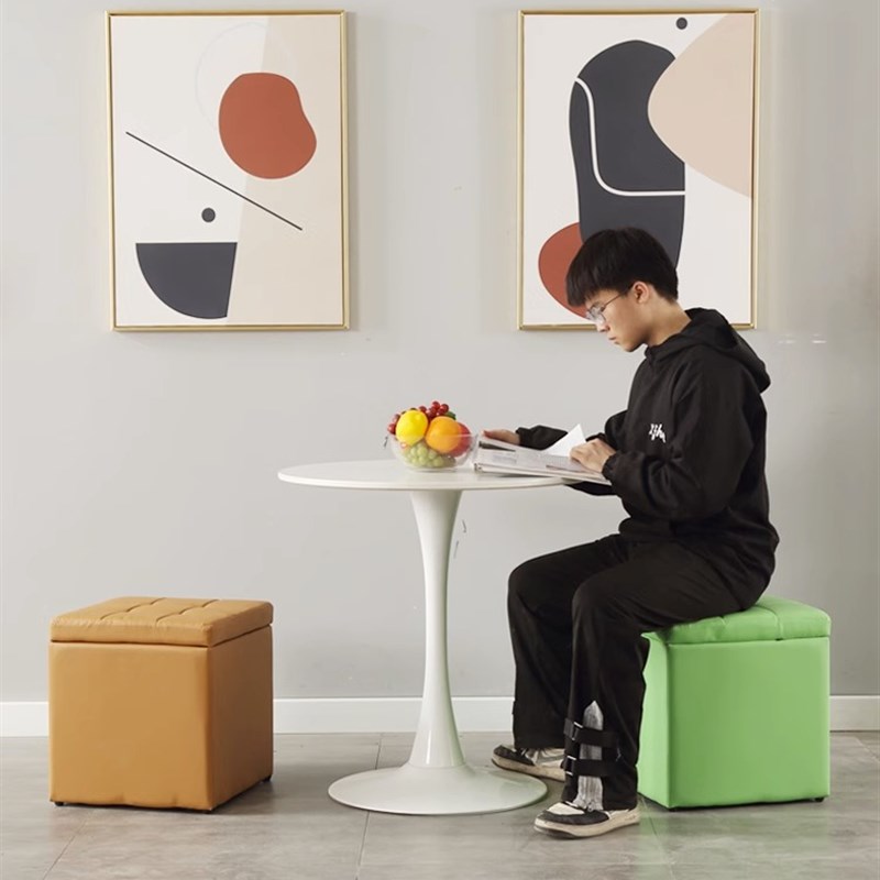 储物凳子收纳凳可坐换鞋家用长方A形休息凳服装店试衣间长条沙发 - 图1